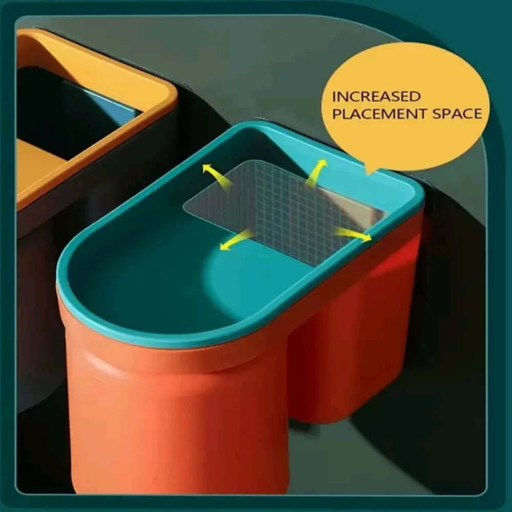 SHEIN Orange and Teal Bath Storage Organizer
